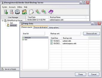 XMedia EMail Backup Enterprise Server Screenshot